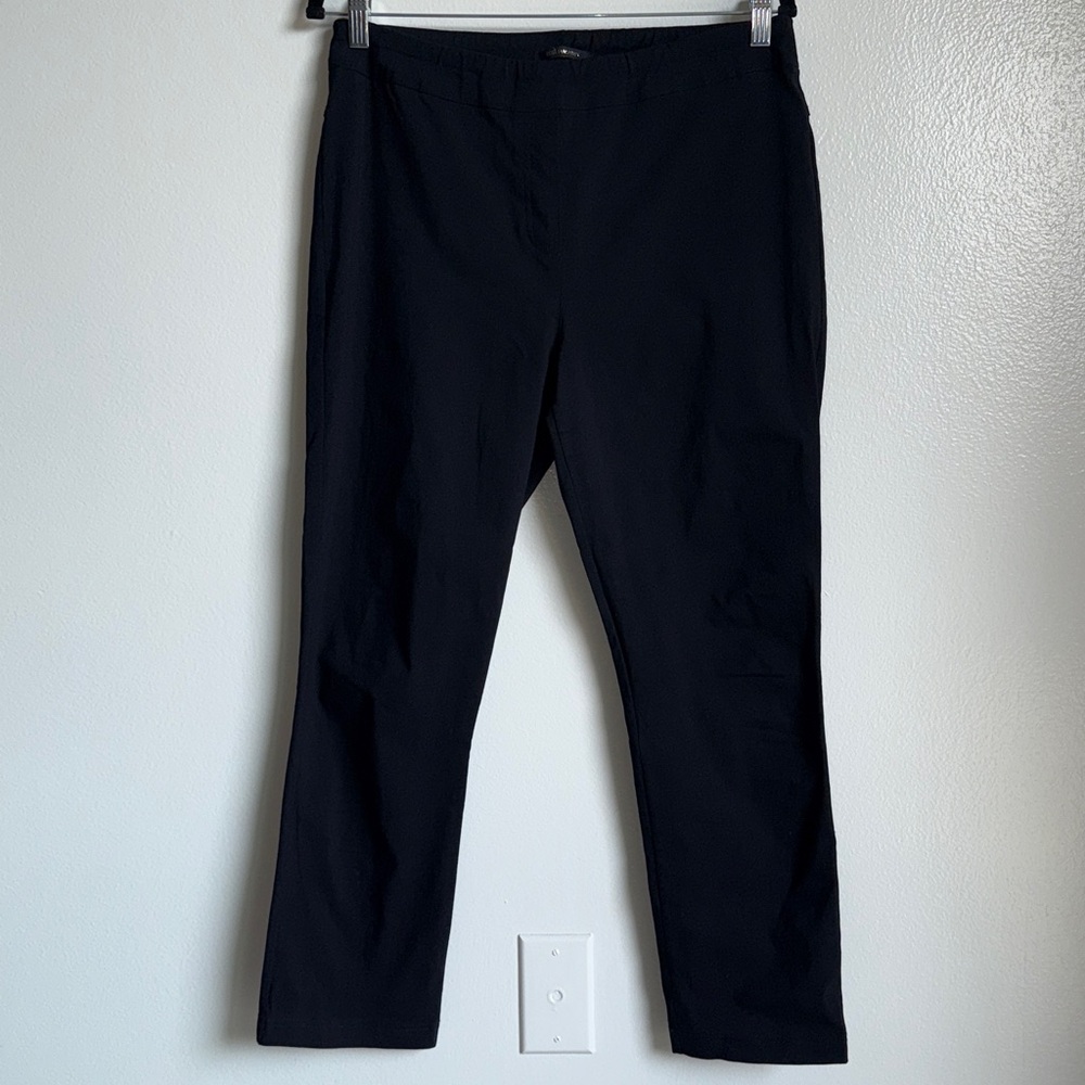 Kobi Halperin Stretch Pull-On Elastic Waist Black Pants Trousers, Large
